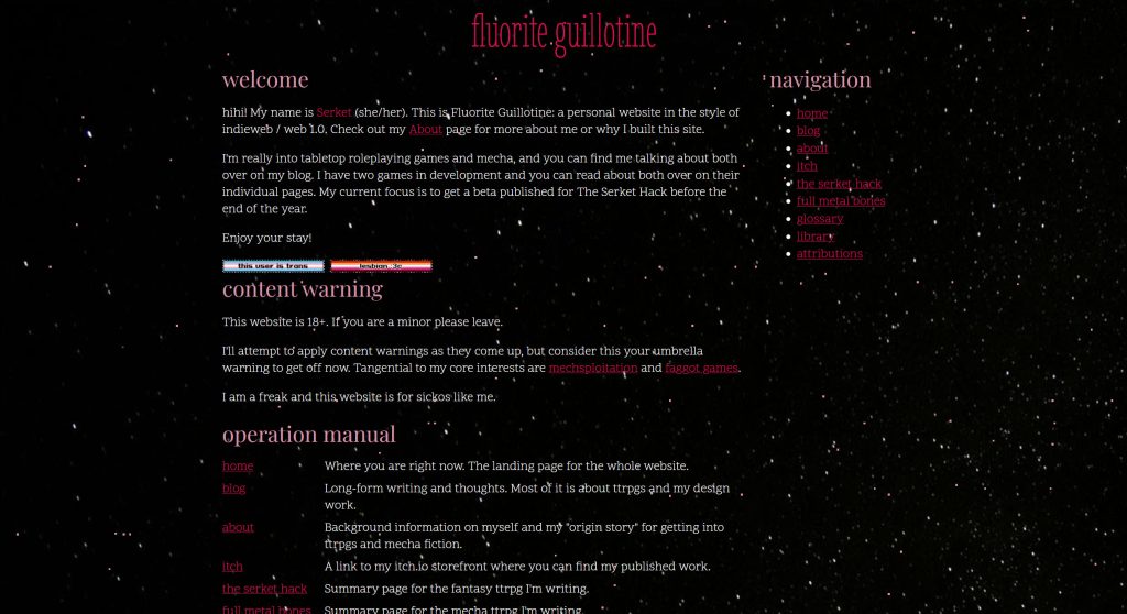 the front page of Fluorite Guillotine